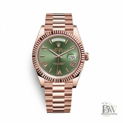 Rolex Day Date 40mm 228235 Olive Green Dial Everose Gold