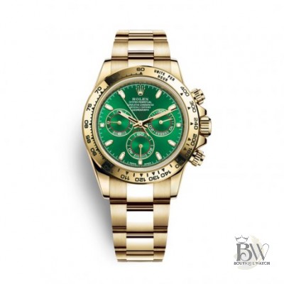 Rolex Cosmograph Daytona Green Dial 18K Yellow Gold 116508