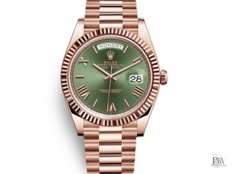 Rolex Day Date 40mm 228235 Olive Green Dial Everose Gold