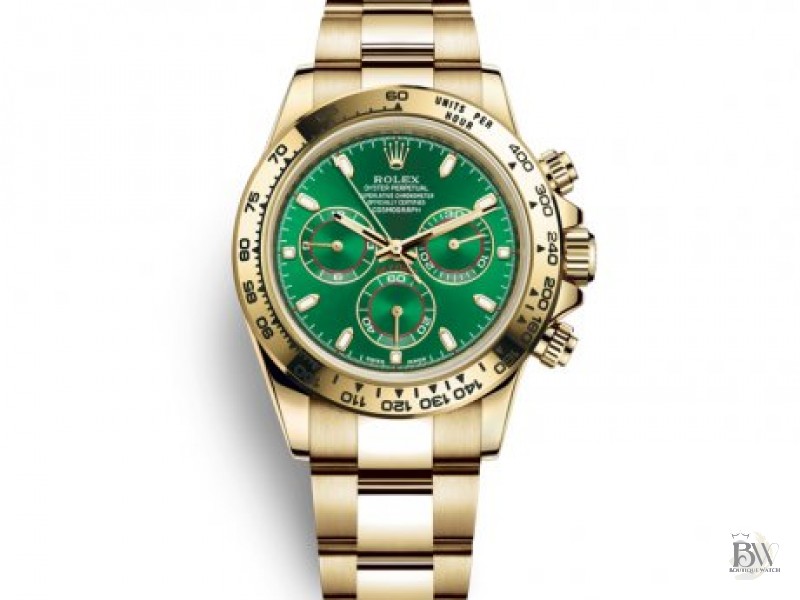 Rolex Cosmograph Daytona Green Dial 18K Yellow Gold 116508